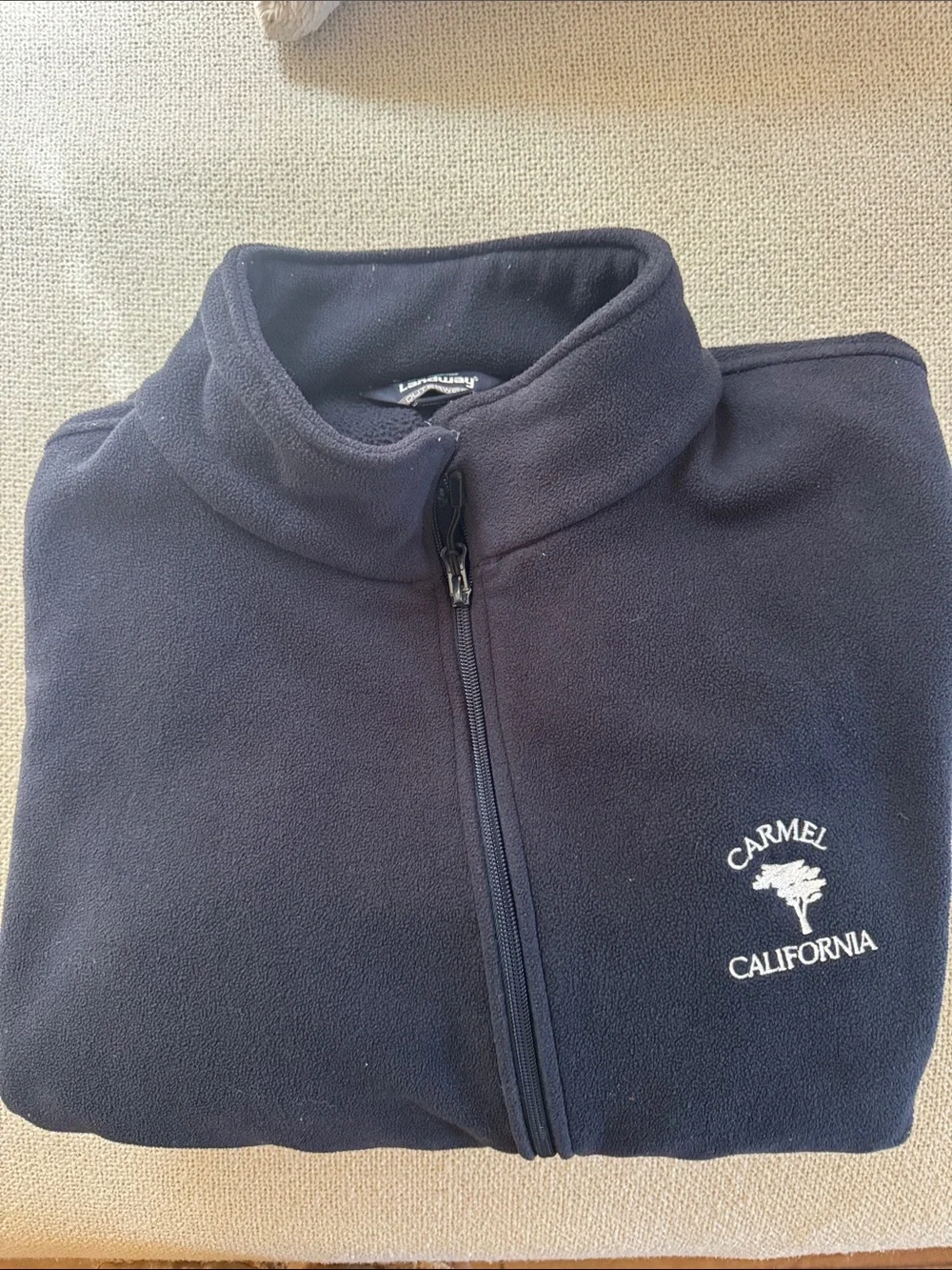 Carmel California - black fleece Full-Zip Jacket. Large.